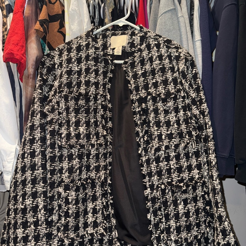 Women's Black and White Tweed Jacket